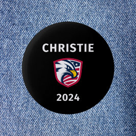 Cool Patriotic Chris Christie 2024 Election Eagle Button