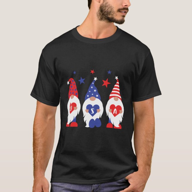 cool Patriotische Gnome USA unisex T-Shirt (Vorderseite)