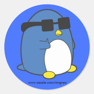 Cool Penguino Runder Aufkleber