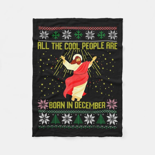 Cool People Are Born In December Christian Christm Fleecedecke (Vorderseite)
