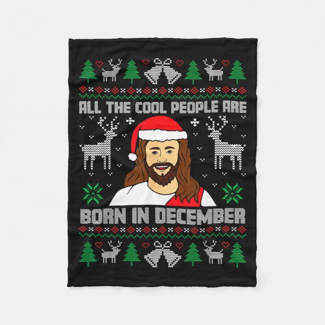 Cool People Are Born In December Christian Christm Fleecedecke (Vorderseite)