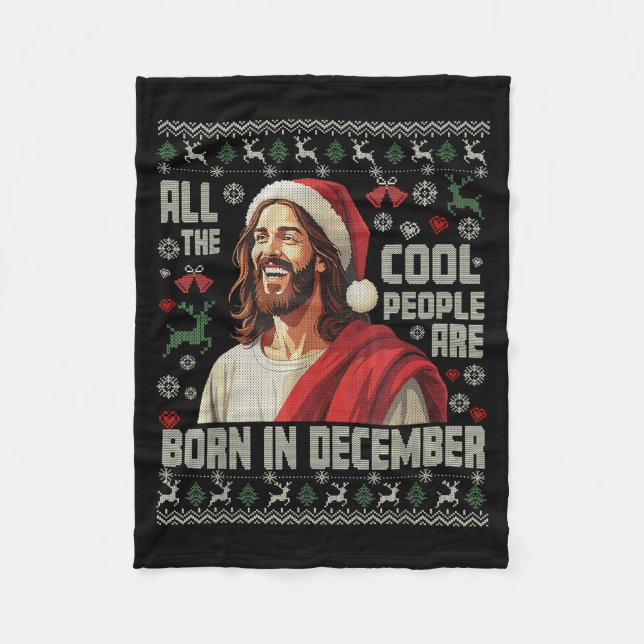 Cool People Are Born In December Christian Christm Fleecedecke (Vorderseite)