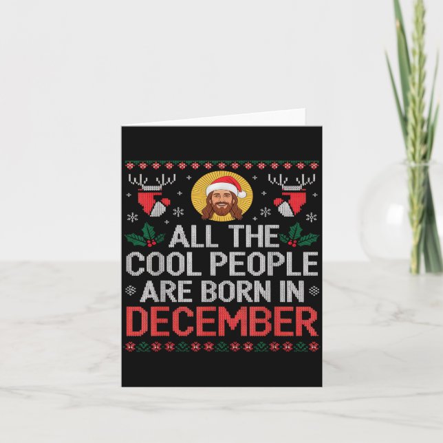 Cool People Are Born In December Christian Christm Karte (Vorderseite)