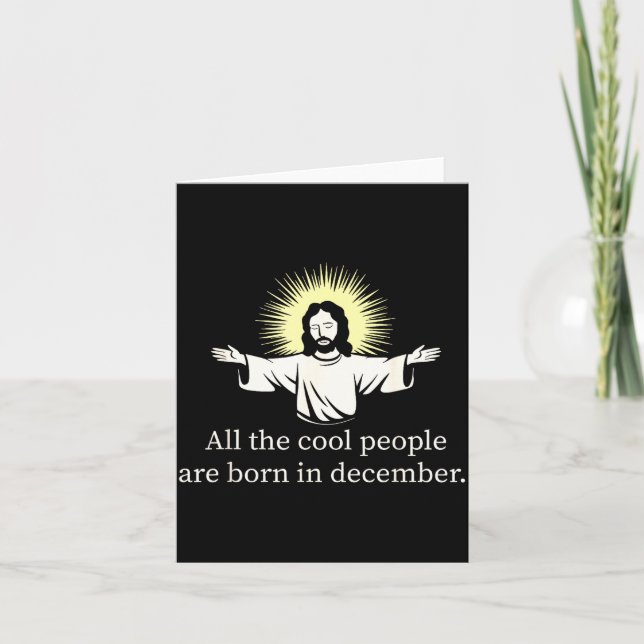 Cool People Are Born In December Christian Jesus C Karte (Vorderseite)