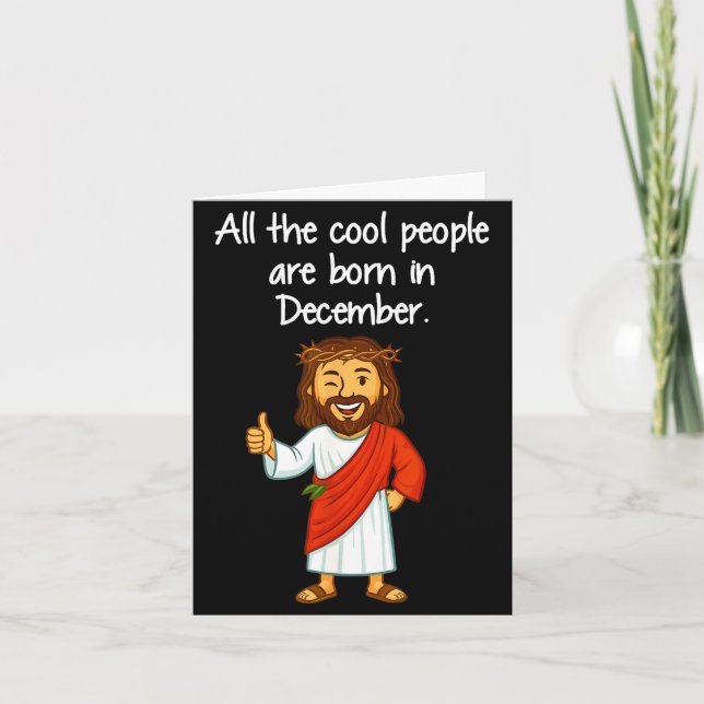 Cool People Are Born In December Christian Xmas Bi Karte (Vorderseite)