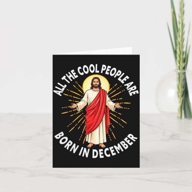 Cool People Are Born In December Christmas Christi Karte (Vorderseite)