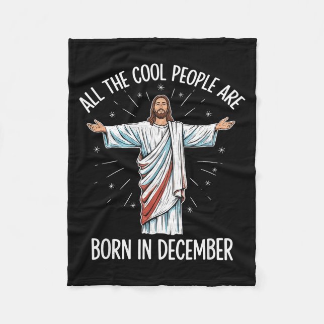 Cool People December Birthday Sritual Theme  Fleecedecke (Vorderseite)