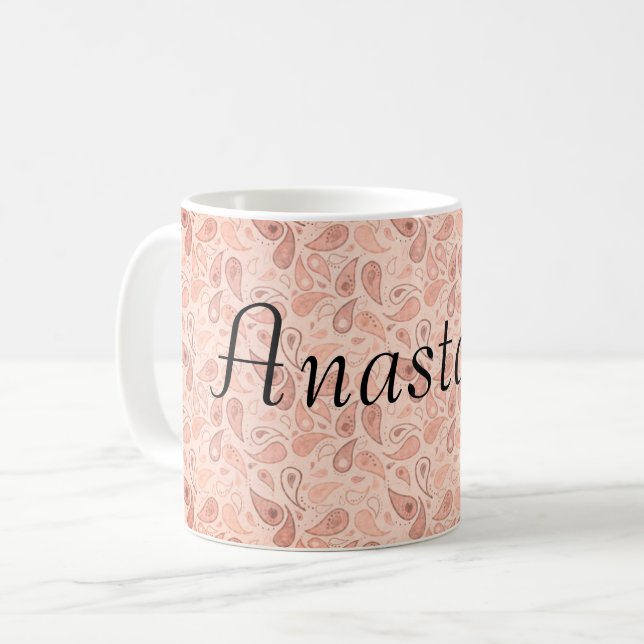 Cool, Phantastisch Orange mit Ihrem Namen Kaffeetasse (Vorderseite Links)