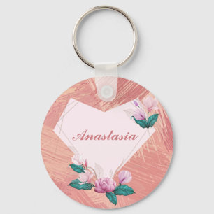 Cool, Phantastisch, rosa Herz mit dem Namen Schlüsselanhänger