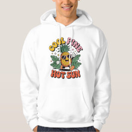 Cool Pine Hot Sun Retro Pineapple Summer Vibes Hoodie