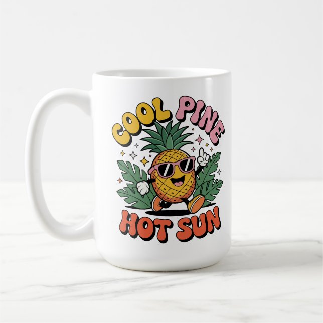 Cool Pine Hot Sun Retro Pineapple Summer Vibes Kaffeetasse (Links)