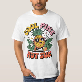 Cool Pine Hot Sun Retro Pineapple Summer Vibes T-Shirt
