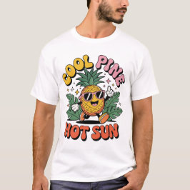 Cool Pine Hot Sun Retro Pineapple Summer Vibes T-Shirt