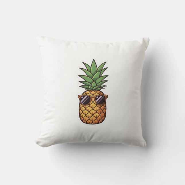 Cool Pineapple with Sunglasses Kissen (Vorderseite)