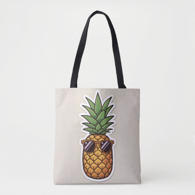 Cool Pineapple with Sunglasses Tasche (Vorderseite)