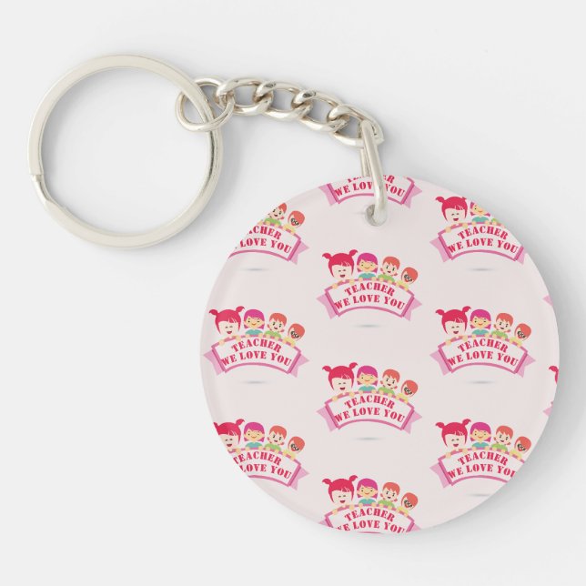 Cool Pink Lehrer Wir Liebe Sie Lehrer Wertschätzun Schlüsselanhänger (Vorderseite)