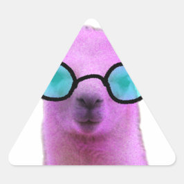 Cool Pink Llama! Dreieckiger Aufkleber