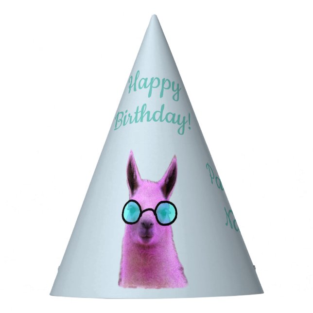 Cool Pink Llama! Partyhütchen (Vorderseite)