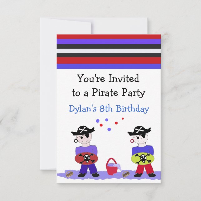 Cool Pirate Party Anniversaire Invitation (Devant)