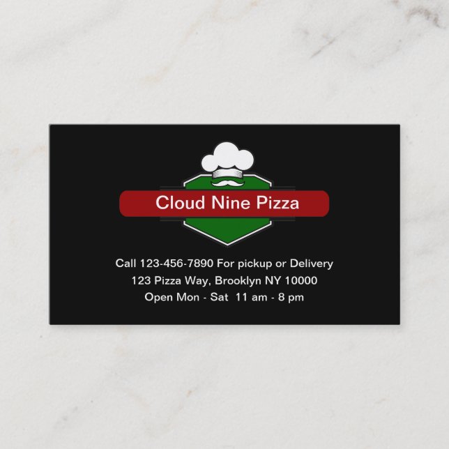 Cool Pizza Italienisches Restaurant Business Cards Visitenkarte (Vorderseite)