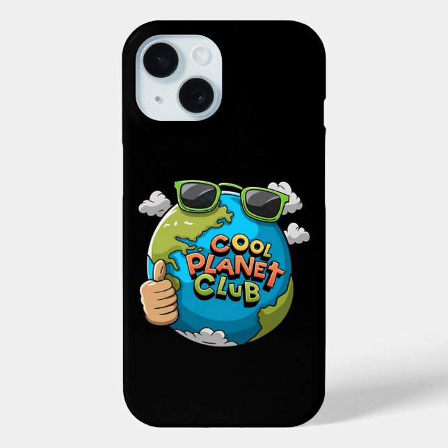 Cool Planet Club Öko iPhone 15 Fall Funny Earth Case-Mate iPhone Hülle (Rückseite)