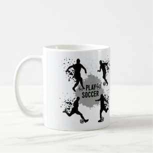 Cool Play Soccer Silhouetten Kaffeetasse