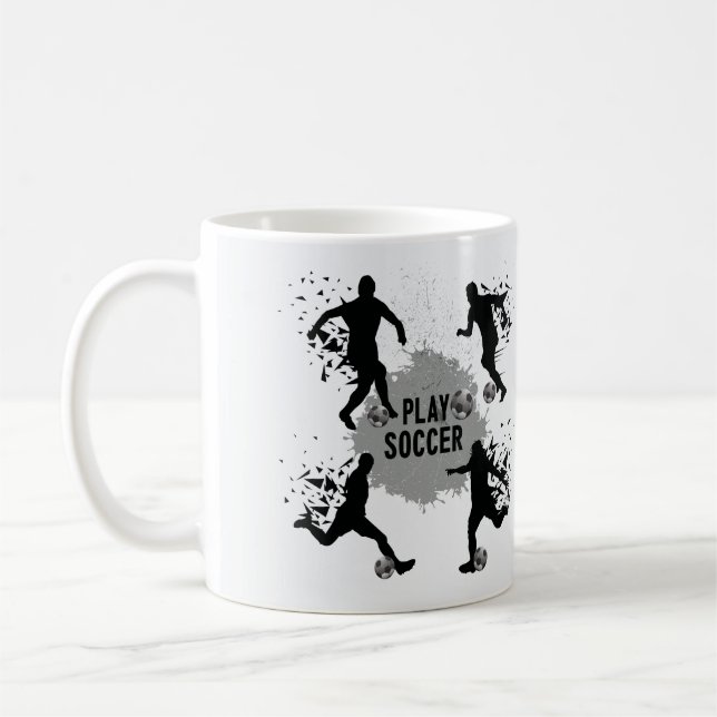 Cool Play Soccer Silhouetten Kaffeetasse (Links)