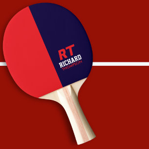 Cool Player Monogram Name halblauer halblauer Halb Tischtennis Schläger