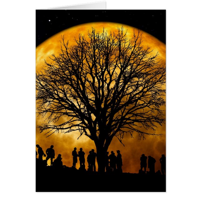 Cool Pleine Récolte Lune Arbre Silhouette Cadeaux (Devant)