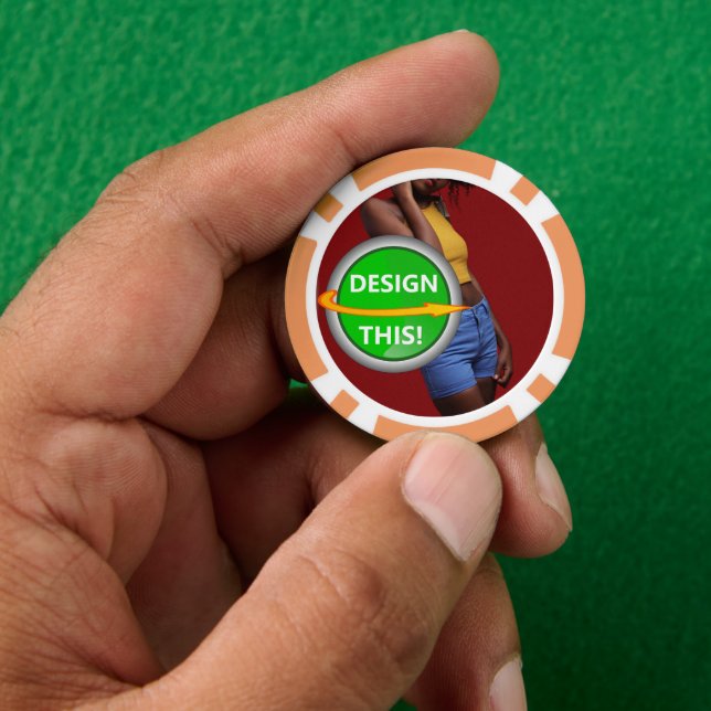 COOL! Poker Chips - Orange - kundenspezifisch (Hand)