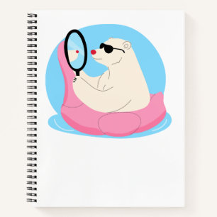 Cool Polar Bear Sommer Notizbuch