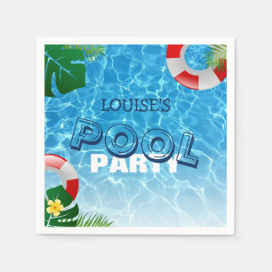 Cool Pool Party Geburtstag schwimmen Serviette