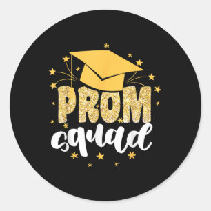 Cool Prom Squad 2025 Prom Graduation Party Matchin Runder Aufkleber
