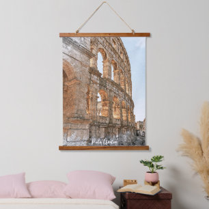 Cool Pula Kroatien Sehenswürdigkeit Reisen Wandteppich Mit Holzrahmen