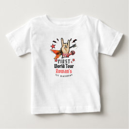 Cool Punk Rockstar First Birthday Baby T-shirt