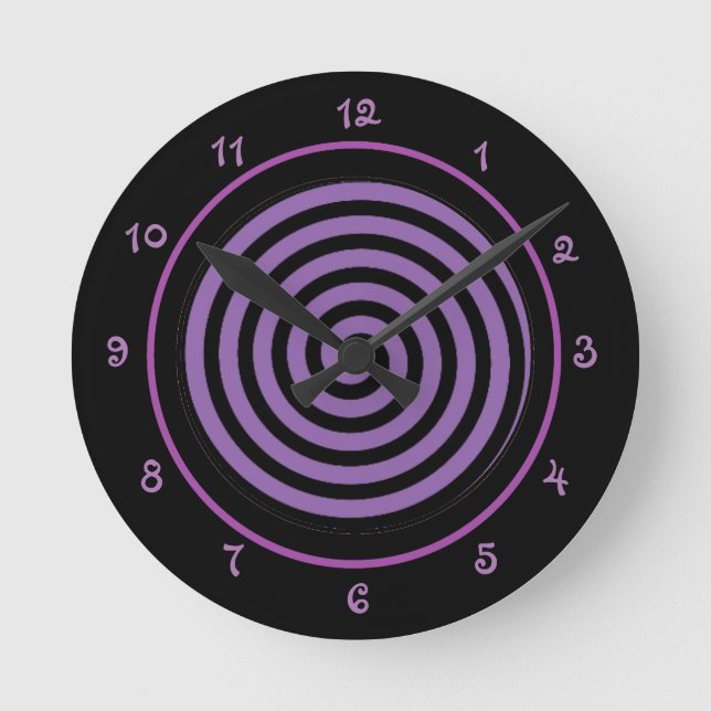 Cool Purple Spiral Vortex Runde Wanduhr (Vorderseite)