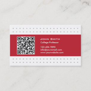Cool QR Code Red Étiquette Professeur Carte de vis
