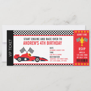 Cool Race Car Racing Party Ticket Boy Geburtstag Einladung