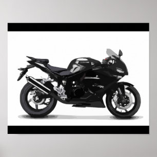 COOL RACING SPORTS SCHWARZES MOTORRAD 297090 POSTER