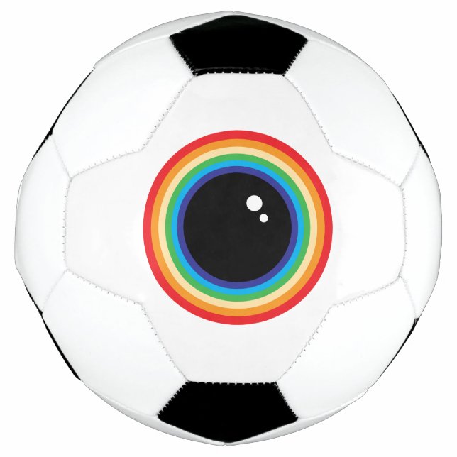 Cool Rainbow Eyeball Fußball (Vorderseite)
