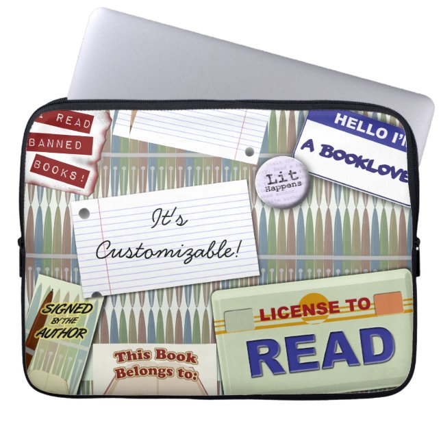 Cool Reading Collage Bookworm Design Laptopschutzhülle (Vorderseite)