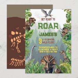 Cool realistische Dinosaurier Geburtstag Einladung