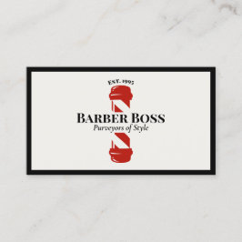 Cool Red Barber Pole Barbershop Visitenkarte
