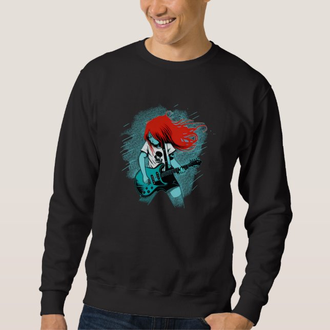 Cool red haired Rock n Roll Girl Sweatshirt (Vorderseite)