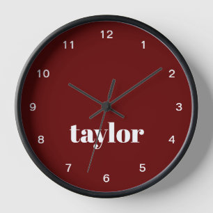 Cool Red Modern Minimalistisch Trendy Personalisie Uhr