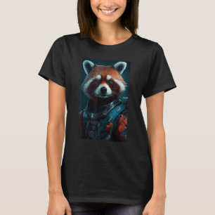 Cool Red Panda Astronaut Funny Graphic Animal Enth T-Shirt