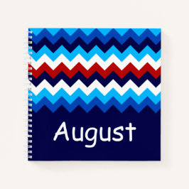 Cool Red White Blue Chevrons Custom Small Notebook Notizbuch