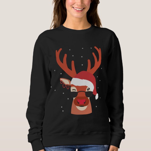 Cool Reindeer X Mas Christmas Animals Sweatshirt (Vorderseite)