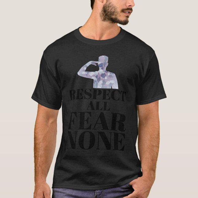 Cool Respect All Fear None Military Paratroopers T-Shirt (Vorderseite)