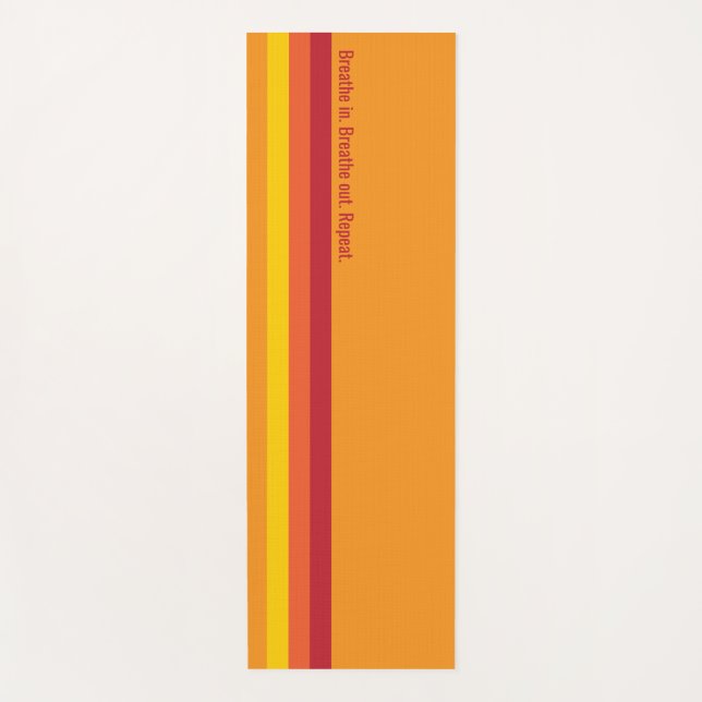 Cool Retro 70er Streifen Orange Yoga Mat Yogamatte (Vorderseite)